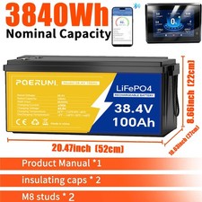 36V 100Ah Lithium Battery LiFePO4 Golf Cart Battery with Bluetooth LCD Golf Cart picture
