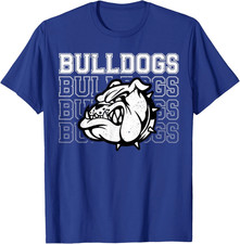 Vintage Bulldog Mascot Graphic T-Shirt Sports Fan Unisex Tee picture
