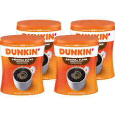 Dunkin' Original Blend Medium Roast Ground Coffee 30oz Canister 4 pack picture