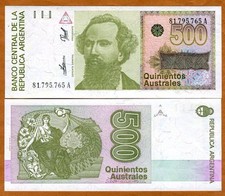 Argentina, 500 Australes ND (1985 - 1991) P-328b UNC Liberty picture