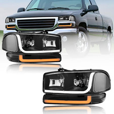 1999-2007 GMC Sierra 1500 2001-2007 2500 HD LED DRL Headlights–Compatible Replac picture