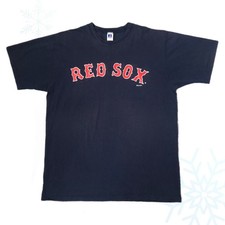 Vintage MLB Boston Red Sox Baseball Russell Athletic T-Shirt XL Navy picture