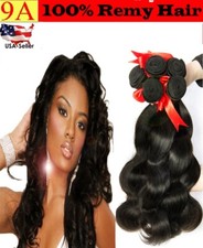 9A Virgin REMY Body Wave 100% Unprocessed Human Hair  Natural Black 1or3 bundles picture