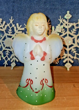 VTG. FENTON OPAL SATIN CRACKER BARREL HP GIRL ANGEL FIGURINE ~B. STANLEY 3 TAGS~ picture