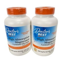 Doctor's Best High Absorption Magnesium Lysinate Glycinate 240 Tablets 2 Pack picture