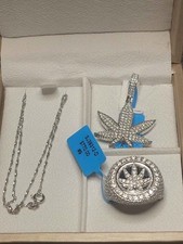 Cannabis Leaf Jewelry Set with Ring, Pendant, and Chain picture