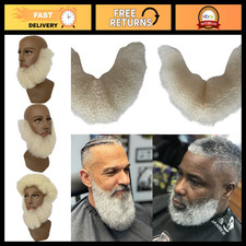 Human Hair Afro Curl Beard & Mustache for Black Men - Realistic Lace System 12x3 picture