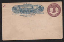 Us 1893 Wells Fargo Columbian Issue Postal Cover Mint Small Tear At Top See Scan picture