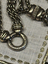 David Yurman Sterling Silver Double rope wheat necklace with signed Enhancer picture