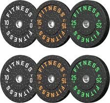 HANDBODE 2-Inch High-Bounce Bumper Plates, Olympic Weight Set, 10-650 Lb picture