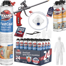 Kraken Spray Foam Insulation Kit Closed Cell Fire Rated 480 Board Feet 24 Pack picture