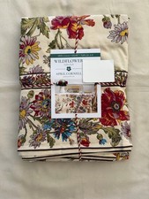 NEW April Cornell Fabric Fall Tablecloth Floral WILDFLOWER Size 60