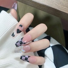 24 Pcs/ Box Long False Nails Full Cover Press on Fake Nails Fashion Nails picture