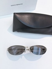 GENTLE MONSTER Futura Sunglasses Silver Metal Rimless Frame Dark Grey 66□17-126 picture