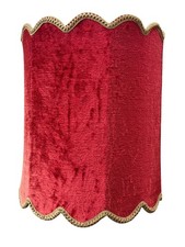 MCM Vintage Red Velvet Hanging Swag Lamp Shade 16.5x18 Elegant Room Decor Retro picture