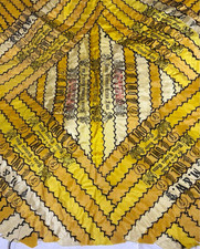 Henry George Cigars Tobacco Silk Patchwork Quilt/Blanket 5¢ Vintage Yellow picture