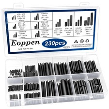 230 Pcs SAE Roll Pin Assortment Set Steel Slotted Spring Pins 10 Sizes picture