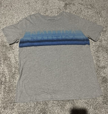 Nautica Men's XL Gray Blue Logo Graphic Crew Neck Short Sleeve Knit T-Shirt picture
