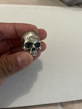 skull ring men silver 925 Super Heavy. Size 8. picture