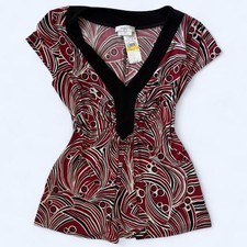 vintage deadstock VanHeusen brandnew Y2K multicolour abstract swirl w black trim picture
