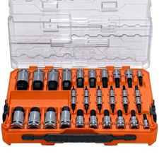 Klein Tools Knurled Hex Bit Socket Set, SAE and Metric, 32-Piece 65233HEX picture