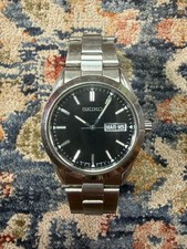 Vintage Seiko 7N43-9070 Quartz Men's Watch Black Dial - Untested No Battery picture