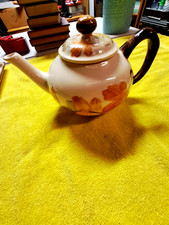 Franciscan October handpainted embossed teapot~1977~RARE PIECE~California~MINT picture