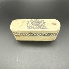 Bone Scrimshaw Replica Box British Royal Navy WWII Crest Ship, United Kingdom picture
