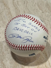 PROOF Pete Rose Signed Reds MLB Baseball 