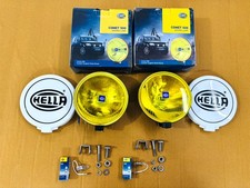 Pair Hella Comet 500 Driving Lamp Yellow Spot Light With Cover Universal Fit picture