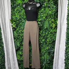 Club Monaco Dress Pants Size 4 Taupe Brown Wool Blend Straight Leg Tailored 3715 picture