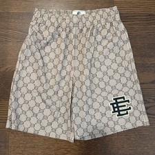 Eric Emanuel EE Designer Monogram Shorts - Mens M MEDIUM - Beige picture