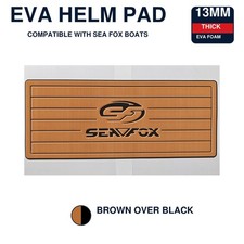 Faux Teak Helm Pad for Sea Fox Boats 39x16 Brown Black 13mm Marine EVA picture