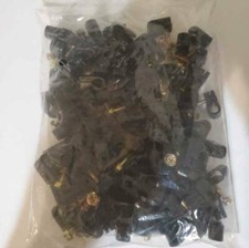 Bag of Coax Single Screw Clips Black Gold Rg6 Cable New 100 qty picture