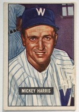 1951 Bowman #311 Mickey Harris Washington Senators Free USA Shipping picture
