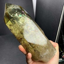 5.03LB Natural Citrine Quartz Obelisk Energy Crystal Tower Point Reiki +Stand picture