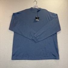 Pebble Beach Cool Comfort Mock Neck Long Sleeve Blue Golf Shirt Men X LNWT picture