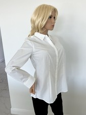 Talbots White Cotton Button Down LS Blouse Sz 8 NWT  picture