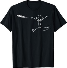 Funny Ultimate Frisbee Stickman Disc Golf Graphic T-Shirt picture