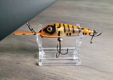 Vintage Heddon Deep Dive Tiger Lure - Clear Tiger / Gold Flash picture
