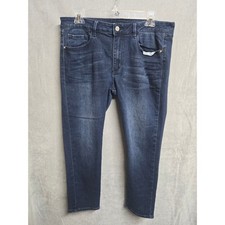 Bebe Heartbreaker Capri Skinny Jeans Dark Wash Rhinestone Logo Size 32 W0890917B picture