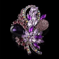 Rhinestone Vintage Brooch- Purple picture