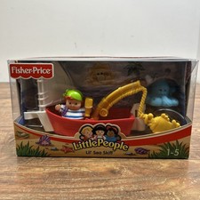 Fisher Price Little people Lil Sea Skiff Boat Fishing Pirate New Sealed J4422 picture