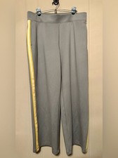 Calia by Carrie Underwoos Gray Wide-Leg Track Pants with Yellow Stripe Size XL picture
