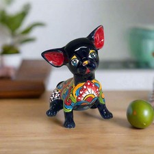 Talavera Chihuahua Statue | Sad Handmade Mexican Dog picture