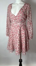 BB DAKOTA Pink floral chiffon Sunday brunch mini dress 4 picture