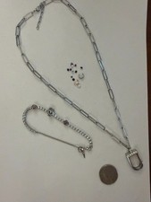 Origami Owl sugar skull bracelet and necklace picture