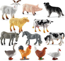 12 PCS Animals Figures,Mini Farm Animal Figurines,Plastic Farm Animal Figures... picture