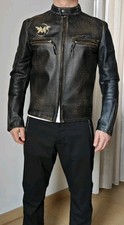 Matchless G50 Men's Leather Jacket, Antique blackBrown,Size M picture