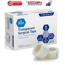 Transparent Surgical Tape,1 in x 10 yd,Hypoallergenic,12-Pack picture